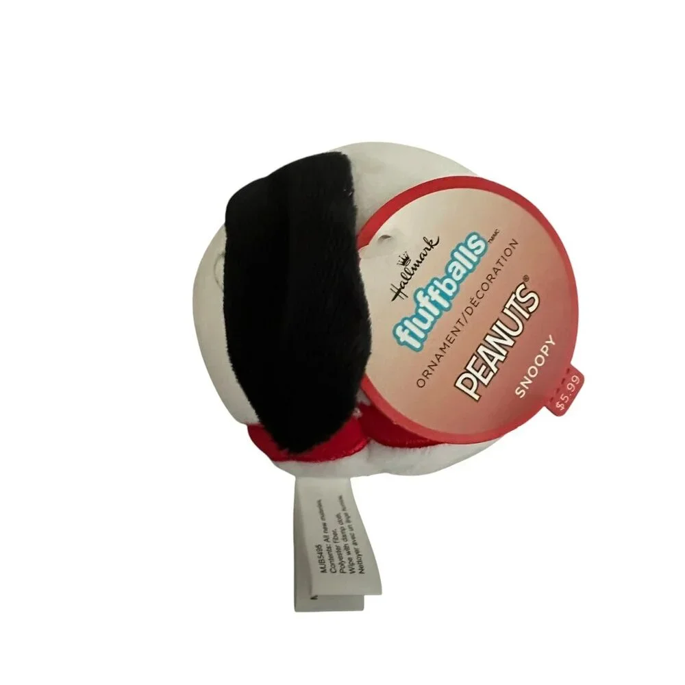 Peanuts Snoopy Plush Ornament Hallmark Fluffballs NWT Toy Dog Collectible - Picture 5 of 9